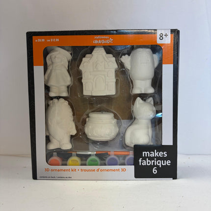 Halloween Paint-Your-Own 3D Ceramic Ornament Kit (6 Pieces)