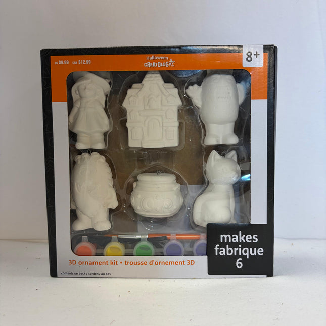 Halloween Paint-Your-Own 3D Ceramic Ornament Kit (6 Pieces)