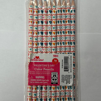 Wayto Celebrate Valentine's Color Pencils 10 Pcs