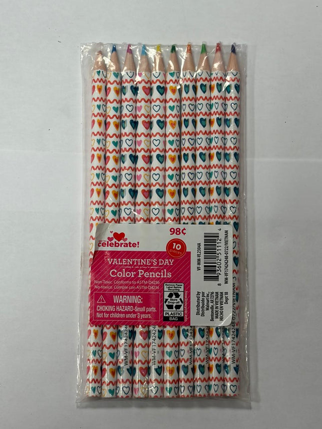 Wayto Celebrate Valentine's Color Pencils 10 Pcs