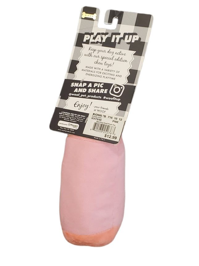 Woof Bottle Squeak Toy – 10 x 3.5in Pet Play Toy