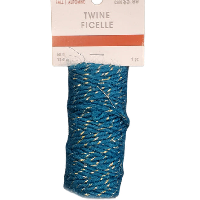 Turquoise & Gold Fall Twine 60ft by Ashland