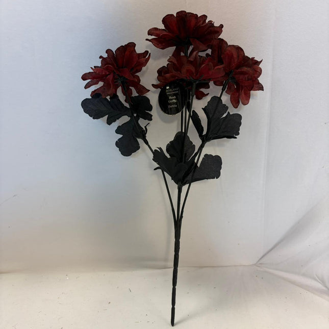 Red Dahlia Floral Bush Pick 14 in