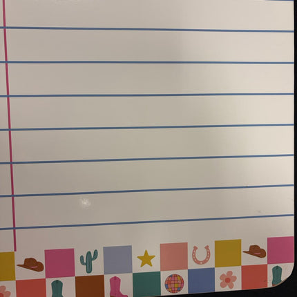 Western-Themed Dry Erase Board – 16" x 11" Reusable Writing Board