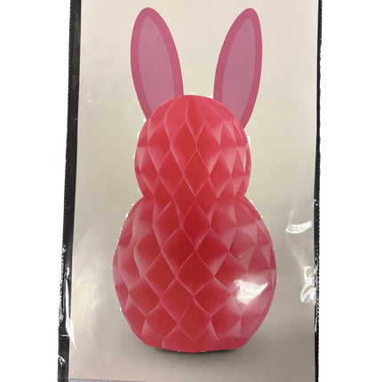 Celebrate It Easter Medium Honeycomb Bunny – Dark Pink – 9.3" W × 18" H