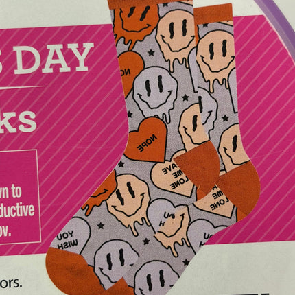Valentine's Day Crew Socks In Reusable Plastic Container
