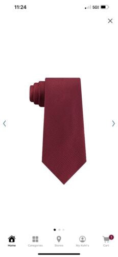 Croft & Barrow Men's Neck Tie Solid Dark Red Approx 59" x 3”