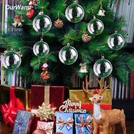 DIY Clear Plastic Fillable Ornaments 8cm - 10 Pack