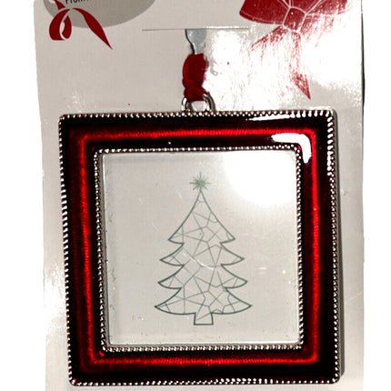 Studio Decor Red Photo Ornament – 2.5in Square Frame