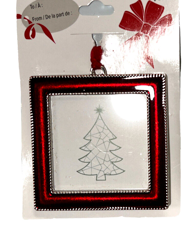 Studio Decor Red Photo Ornament – 2.5in Square Frame