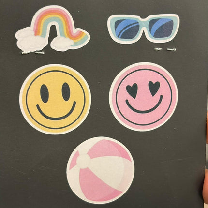 Summer Fun Wooden Craft Shapes – Rainbow &amp; Smiley DIY Set (5 Pieces)