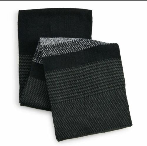 New Mens Black/Grey Apt. 9 Ombre Stripe Knit Scarf