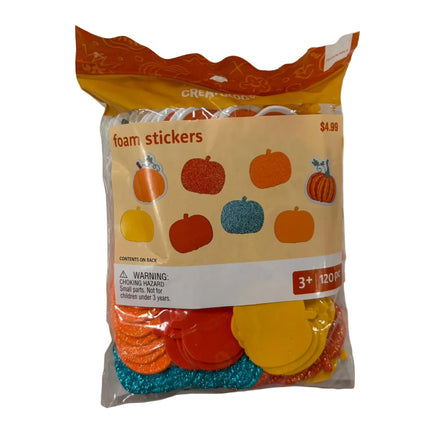 Thanksgiving Pumpkin Foam Stickers Craft Pack – 120 Pieces