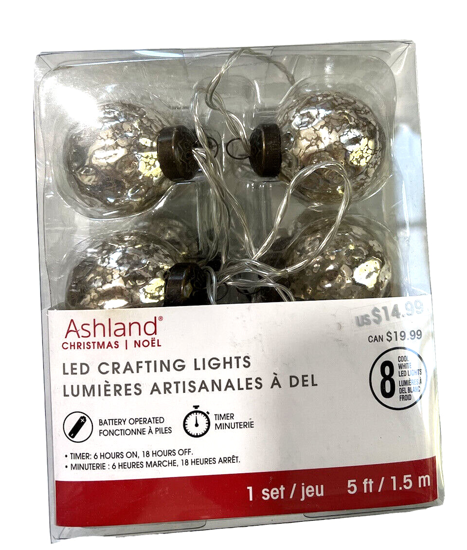 5 Ft Ashland Wedding Patio LED crafting lights Silver Speckled Christmas NIB