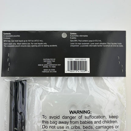 Halloween Spider Web Drink Pouches with Straws – 6 Pack