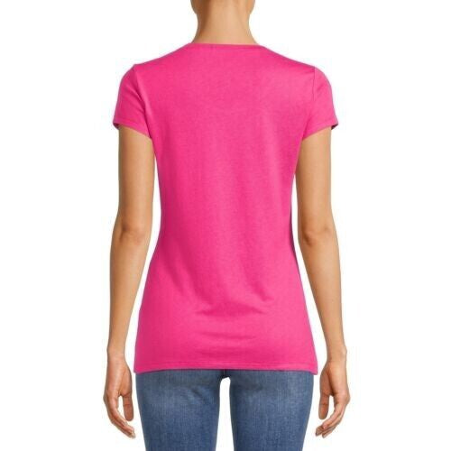 No Boundaries Women's Juniors T Shirt Cap Sleeve LARGE (11-13) Pink Fuchsia NWT