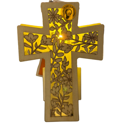 Make Market DIY LED Plywood Décor – Floral Cross (Tabletop Décor)