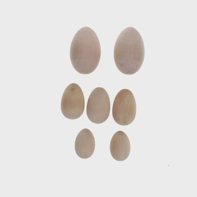 Mixed Solid Wood Eggs by Make MarketÂ®, 7ct.