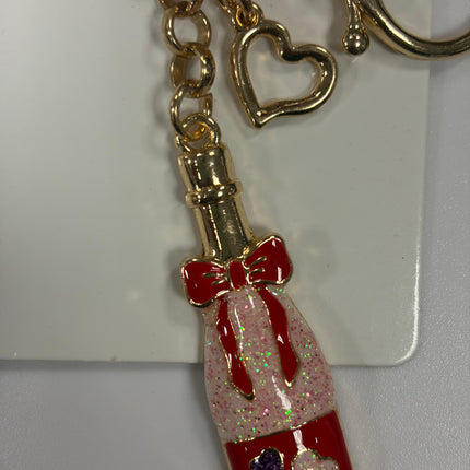 Valentine’s Day Champagne Bottle Key Ring