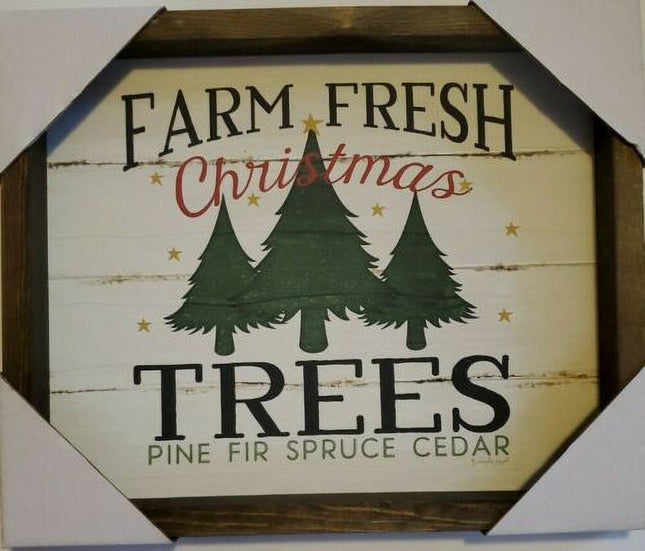 Sagebrush Christmas Trees Box Sign 11x9 – Holiday Decor