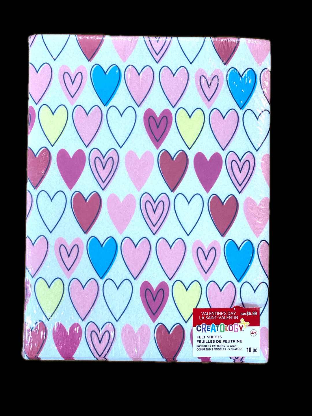 Creatology Valentines Day Felt Sheets 10 PCS 2 Patterns 2 Packs