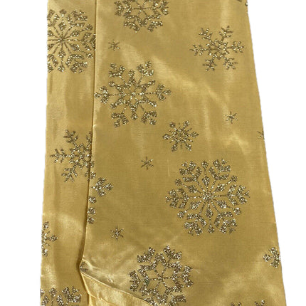Gold Satin Tree Skirt – 48in Snowflakes by Holiday Time