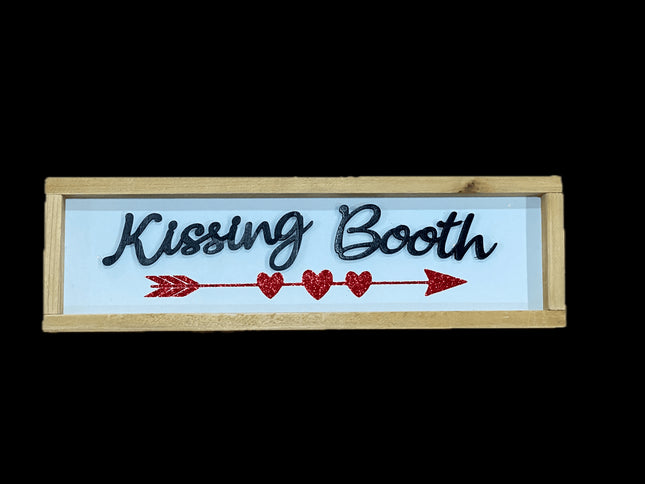 Valentine's Day Kissing Booth Wooden Plaque