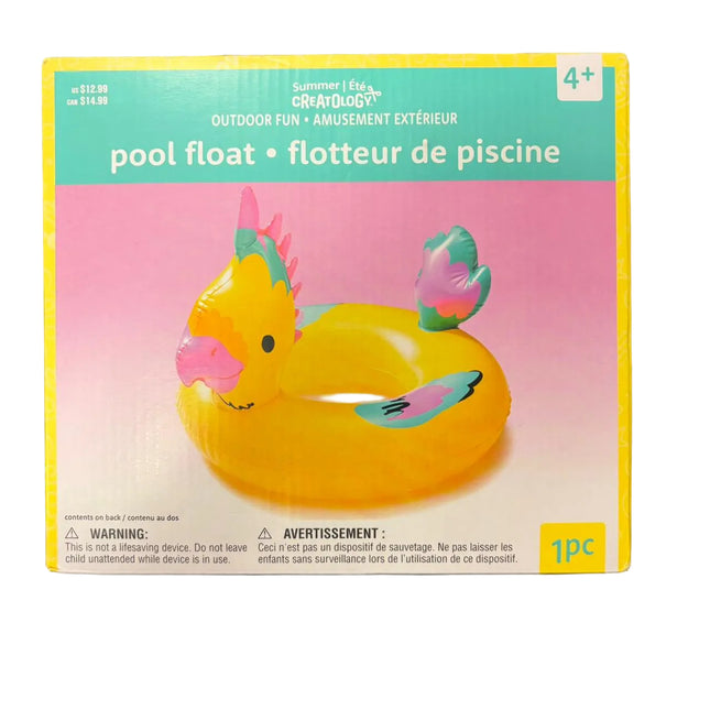 Summer Inflatable Pool Float – Colorful Bird Design (Ages 4+)
