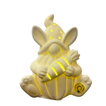 Make Market DIY LED Ceramic Décor – Gnome Bunny (7" Height × 6" Width)