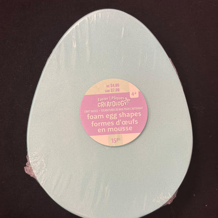 Creatology Foam Egg Shapes – 15 pc (7 White, 8 Green)