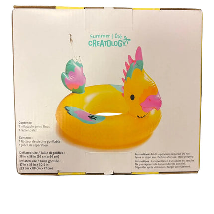Summer Inflatable Pool Float – Colorful Bird Design (Ages 4+)