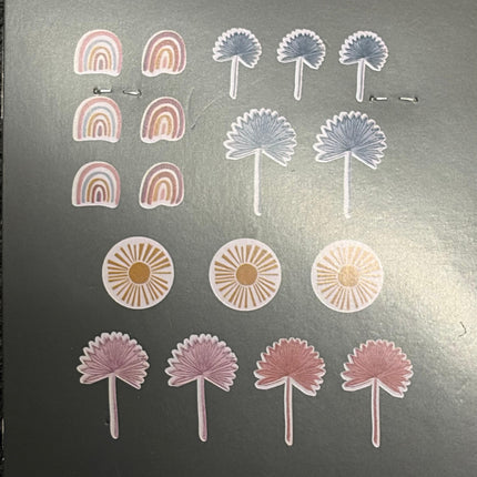 Summer Wooden Craft Shapes – Rainbow, Sun &amp; Palm DIY Set (18 Pieces)