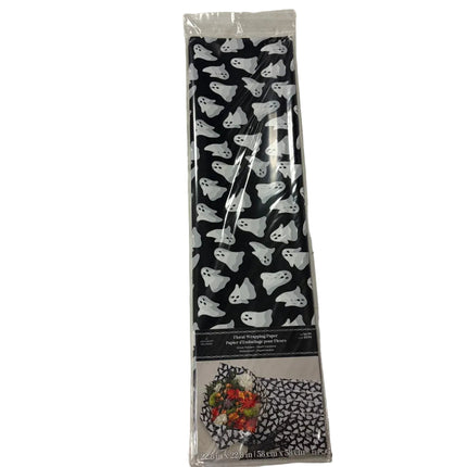 Ghost Pattern Floral Wrapping Paper – Waterproof Bouquet Wrap (22.8" x 22.8", 12 Pack)