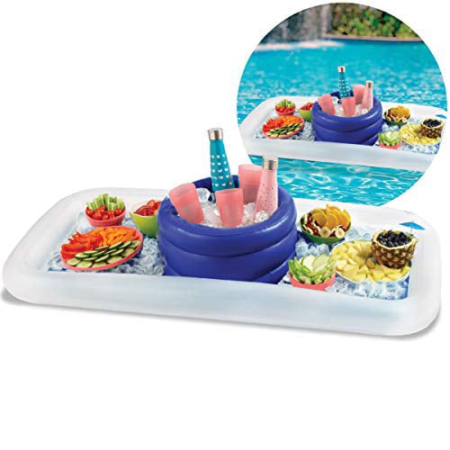 Wembley Inflatable Cooler Buffet Bar Set Raft Float with Drinks Cooler for Summer Parties, Outdoor Play, Beach, Camping, Road Trips, Vacation, and More