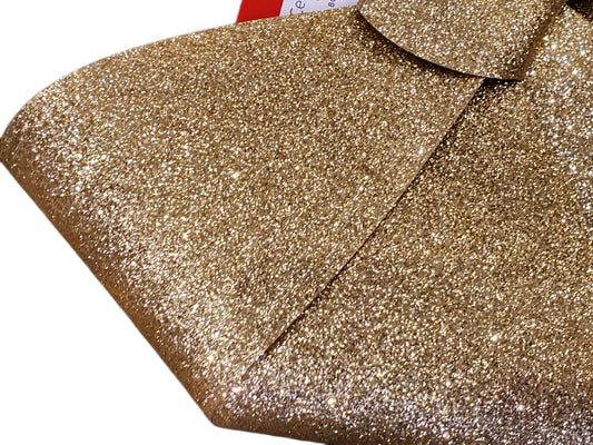 CELEBRATE IT, LARGE CHRISTMAS BOW, GOLDEN SPARKLE, 14 X 13 IN