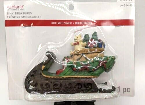 Ashland Christmas Tiny Treasures Figure Santa's Sleigh Christmas Figure 4" NEW