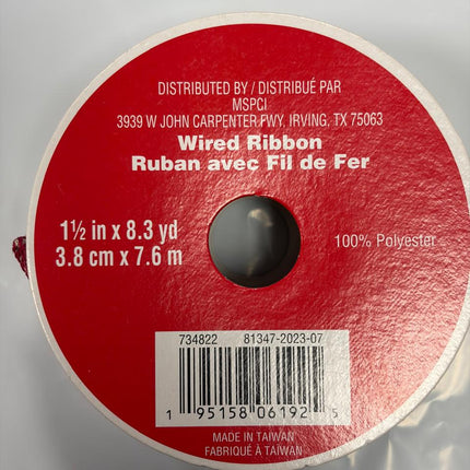 Valentine’s Day Love Script Burlap Wired Ribbon - 1.5 inch * 8.3 yards