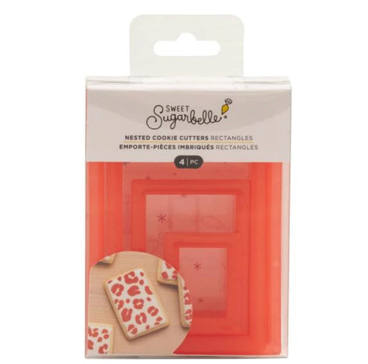 Sweet SUGARBELLE Rectangle Nested 4 Piece, Color Cookie Cutter Set