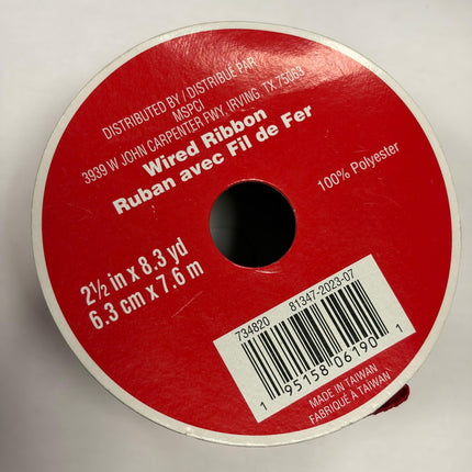 Valentine's Day Wired Ribbon 2.5 in x 8.3 yd