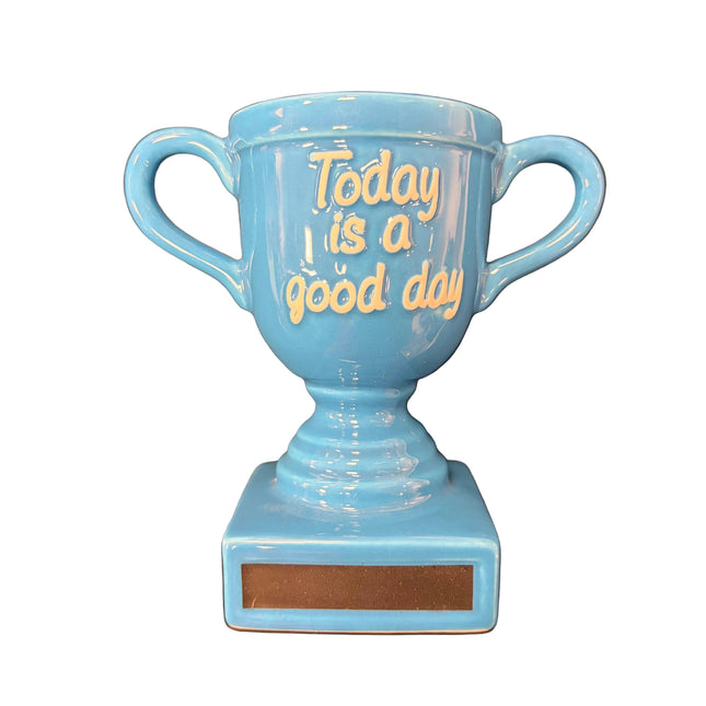 “Today Is a Good Day” Trophy Coffee Mug – 5" x 5" Inspirational Cup