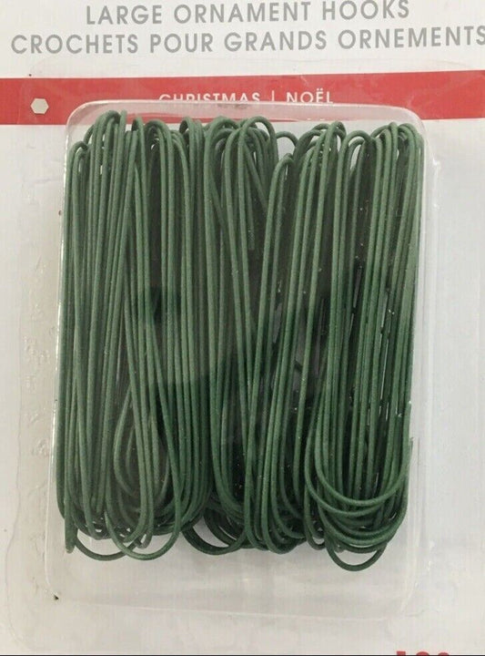 NEW ASHLAND LARGE 2.25" GREEN ORNAMENT HOOKS 120 PIECES CHRISTMAS WREATH TREE