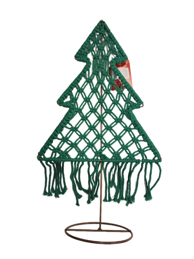 18" Ashland Green Macrame Christmas Tree