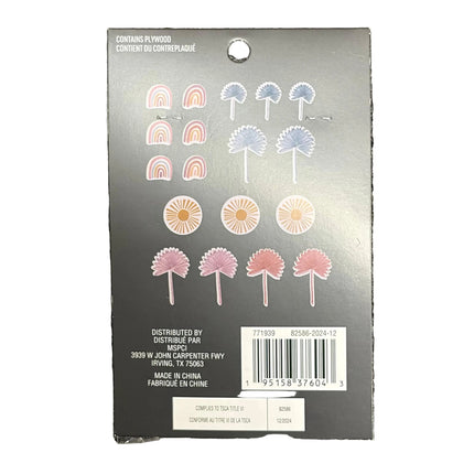 Summer Wooden Craft Shapes – Rainbow, Sun &amp; Palm DIY Set (18 Pieces)
