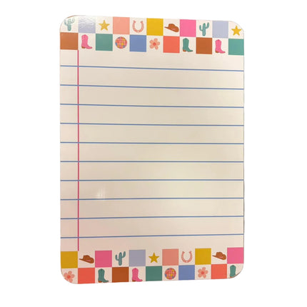 Western-Themed Dry Erase Board – 16" x 11" Reusable Writing Board