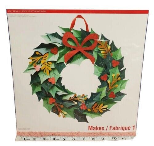 Recollections Christmas Holly Wreath Kit Christmas Craft 12" Wreath Craft Kit