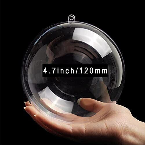 120MM Large Christmas Clear Baubles Transparent Ball 5PCS DIY Plastic in USA