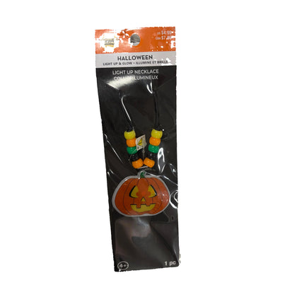 Light-Up Pumpkin Necklace – Halloween Glow Accessory