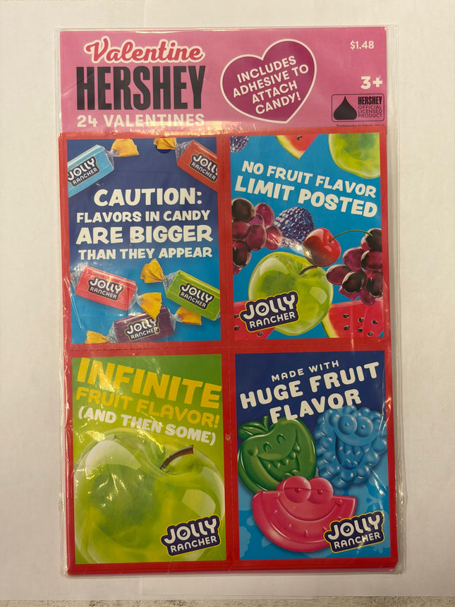 Hershey’s Jolly Rancher Valentine Exchange Cards-24 cards