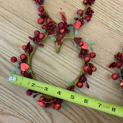 Valentine’s Day Heart Berry Garland with Red Ribbon by Celebrate It