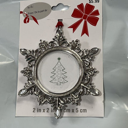 Studio Decor Round Photo Ornament – Snowflake Design